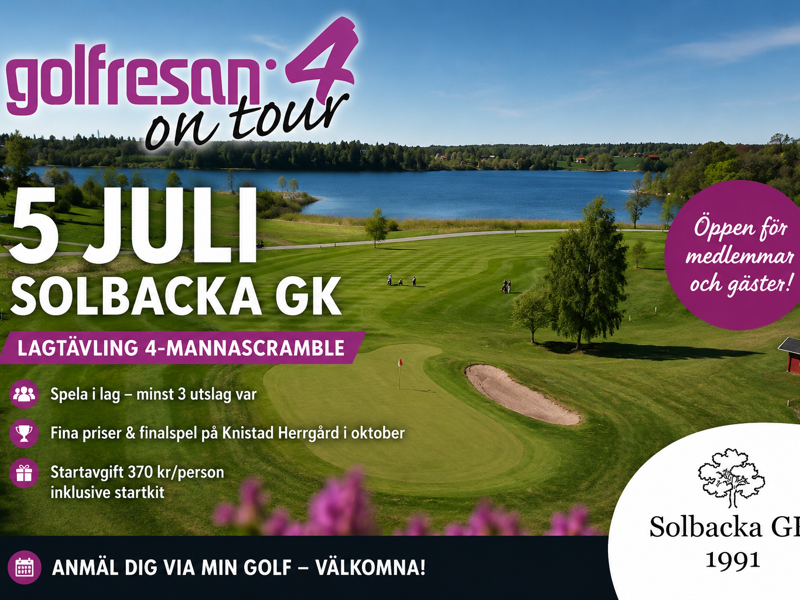 Missa inte 4-mannascramblen Golfresan on Tour nu på söndag 5 juli!