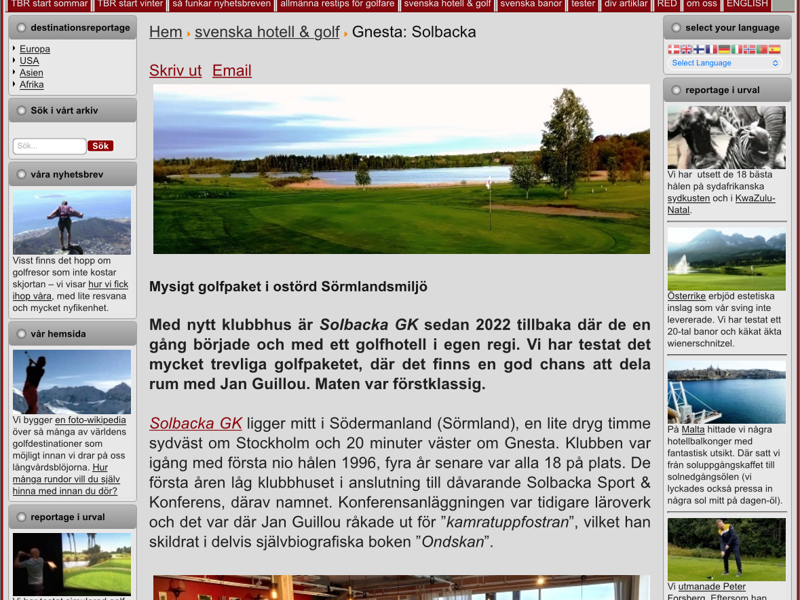 Hur upplevs ett golfpaket på Solbacka